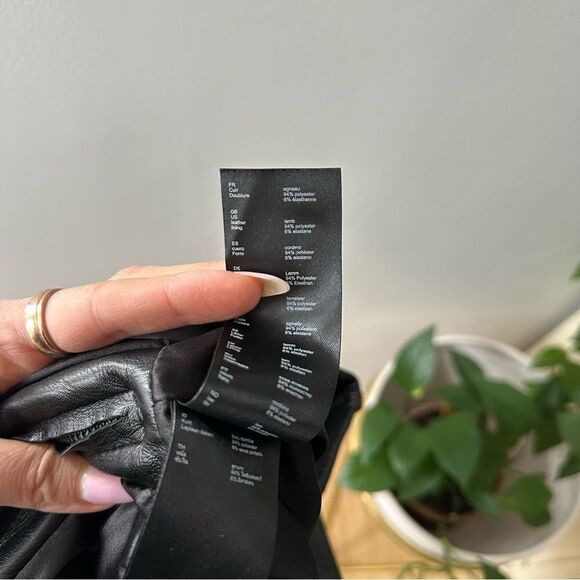 Maje Skirt Leather Black Jupia Ruffle Mini - Picture 6 of 8